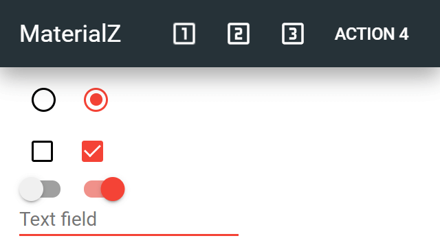 Screenshot of MaterialZ styled components.